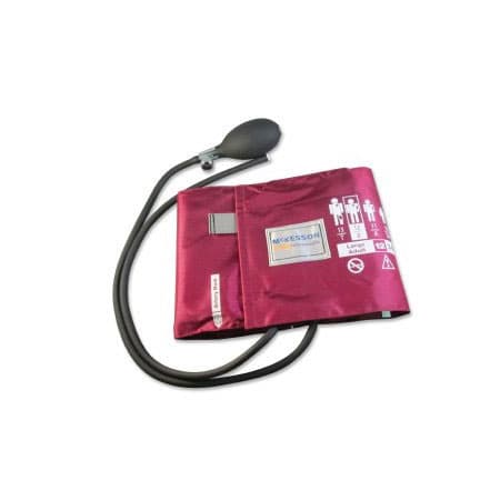 McKesson LUMEON Adult Arm Blood Pressure Cuff and Bulb, Large, Burgundy Cuff
