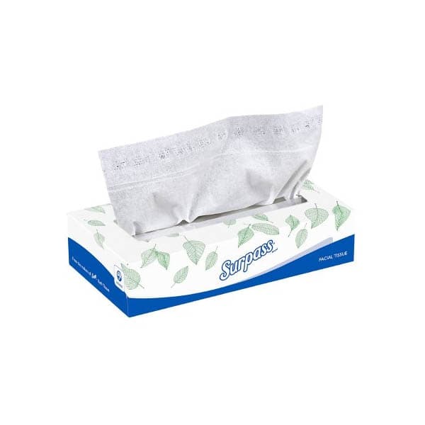 Surpass Facial Tissue, 2-Ply, White, Flat Box - Image 1