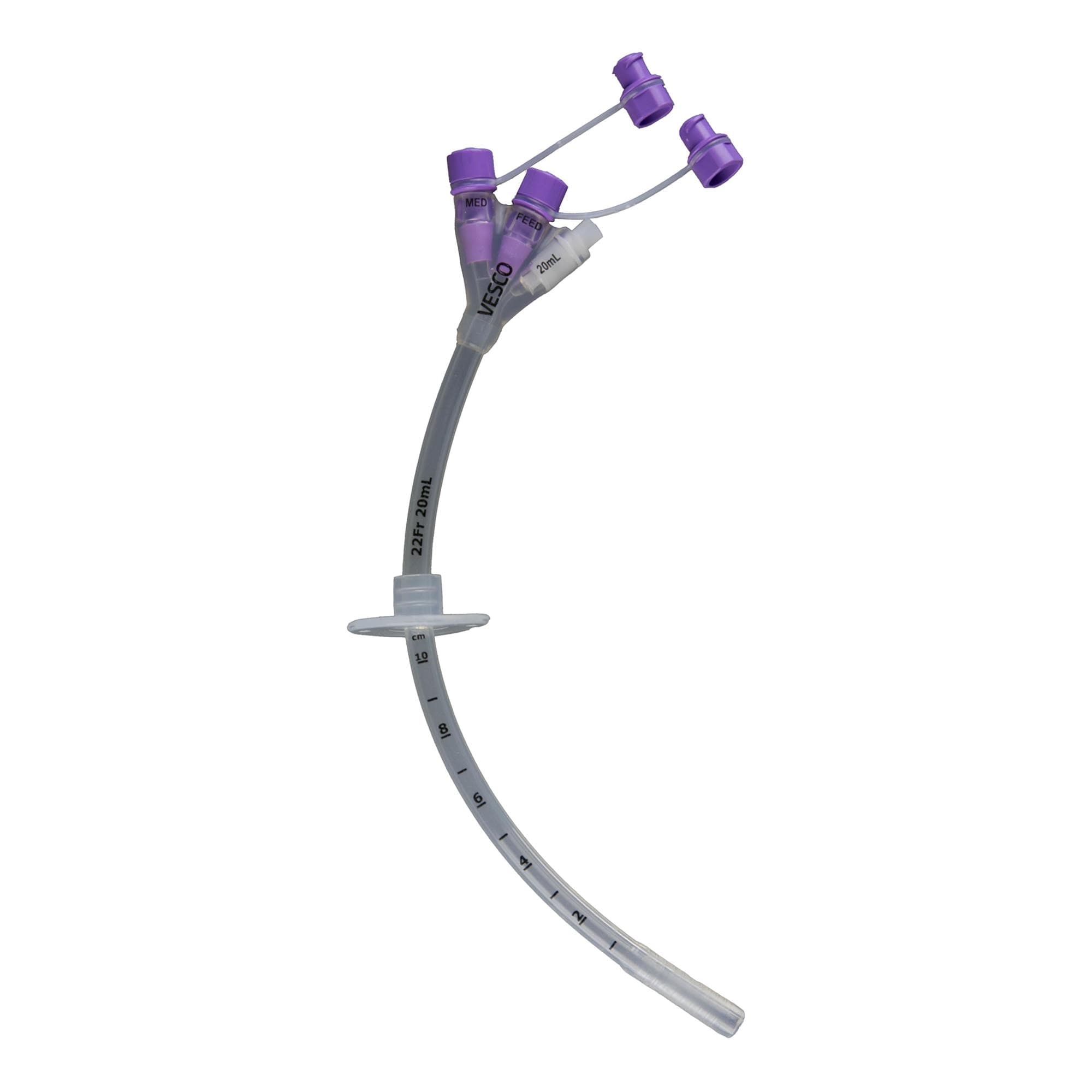 Vesco Silicone Gastrostomy Feeding Tube with Dual ENFit Port, 22 Fr, 20mL - Each - Image 1
