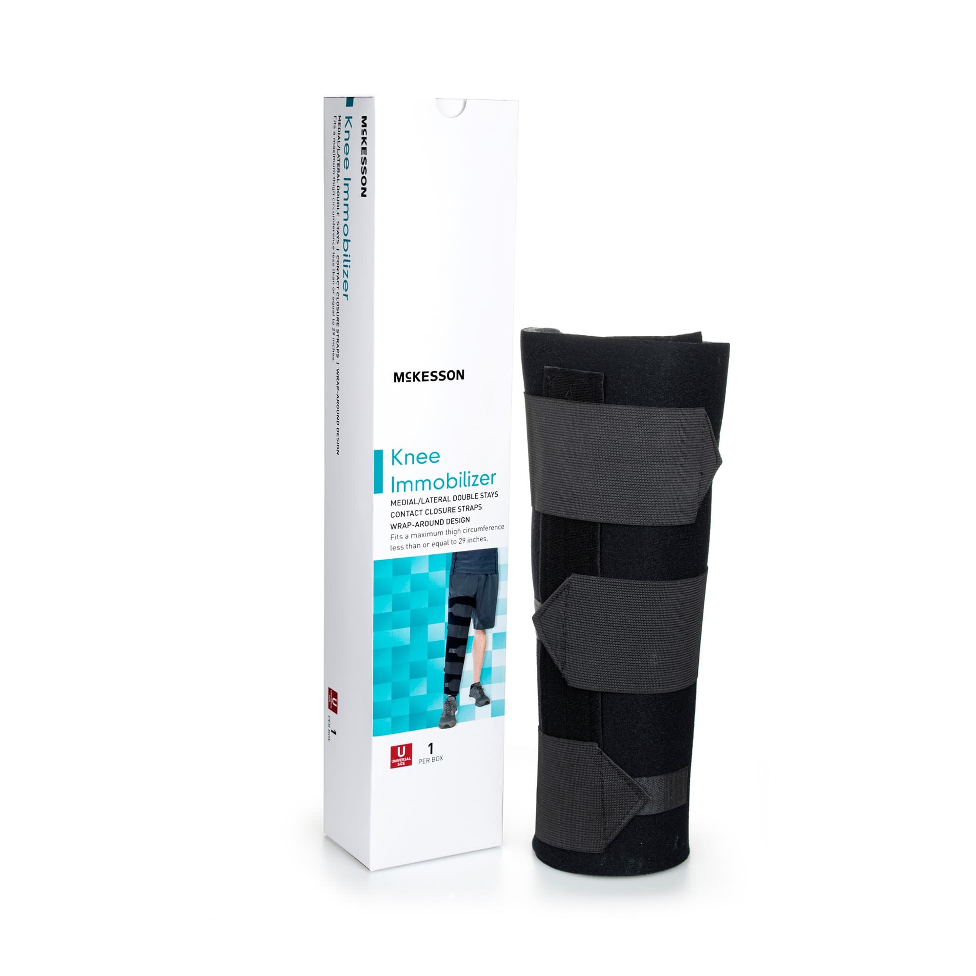 McKesson Knee Immobilizer Black Left or Right Knee - Image 1