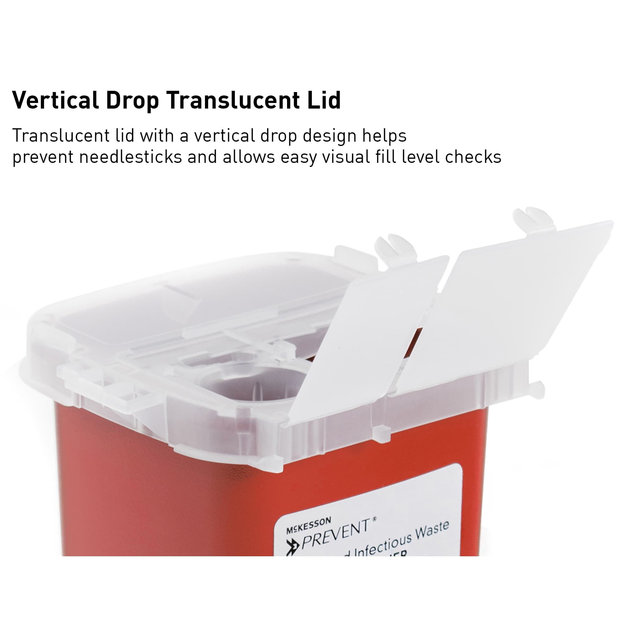 McKesson Prevent Red Base Sharps Container, Vertical Entry - Image 3