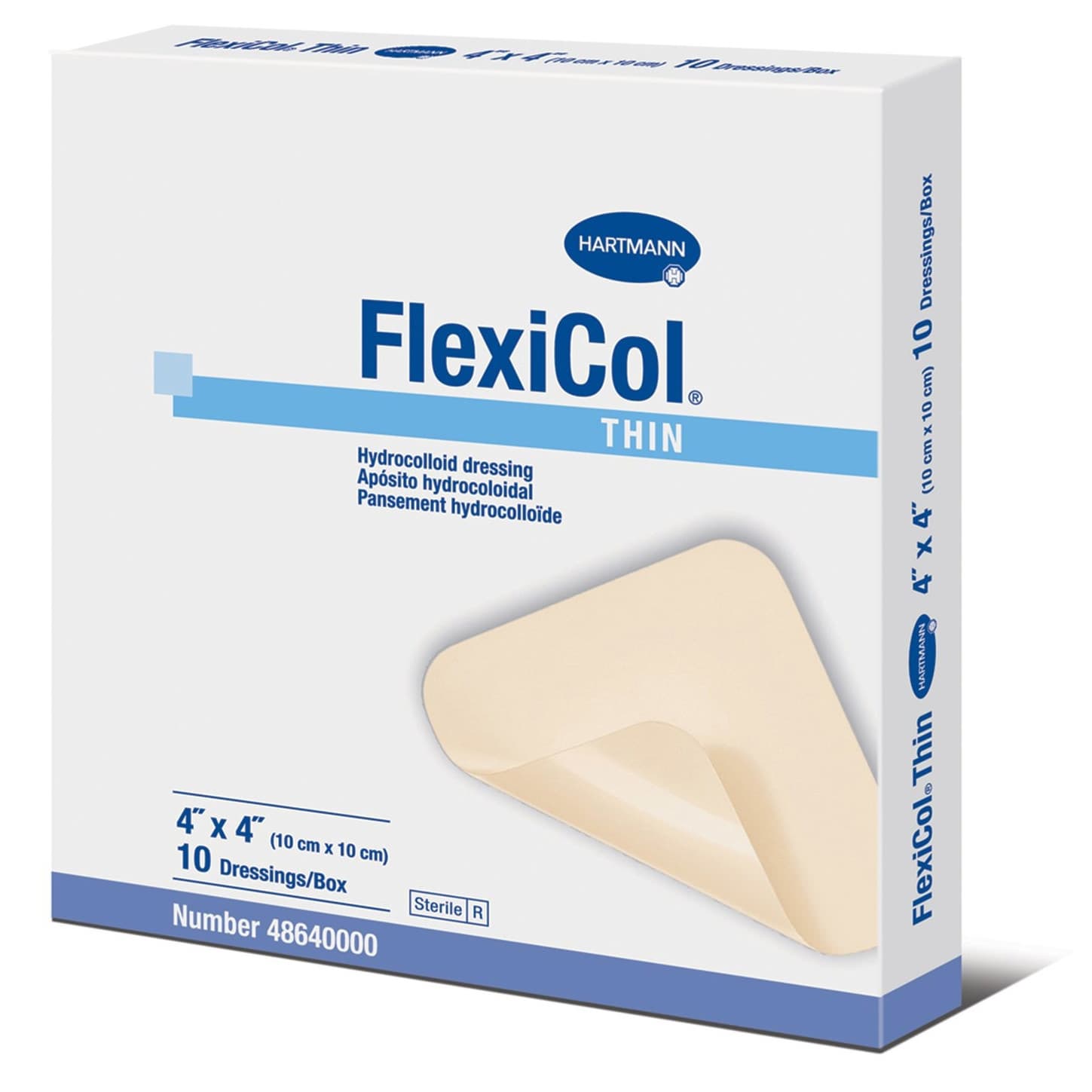 FlexiCol Thin Hydrocolloid Dressing Tan Square Sterile - Image 1