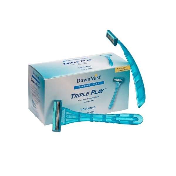 DawnMist Triple Play Razor, Teal - Box of 10 - Image 1