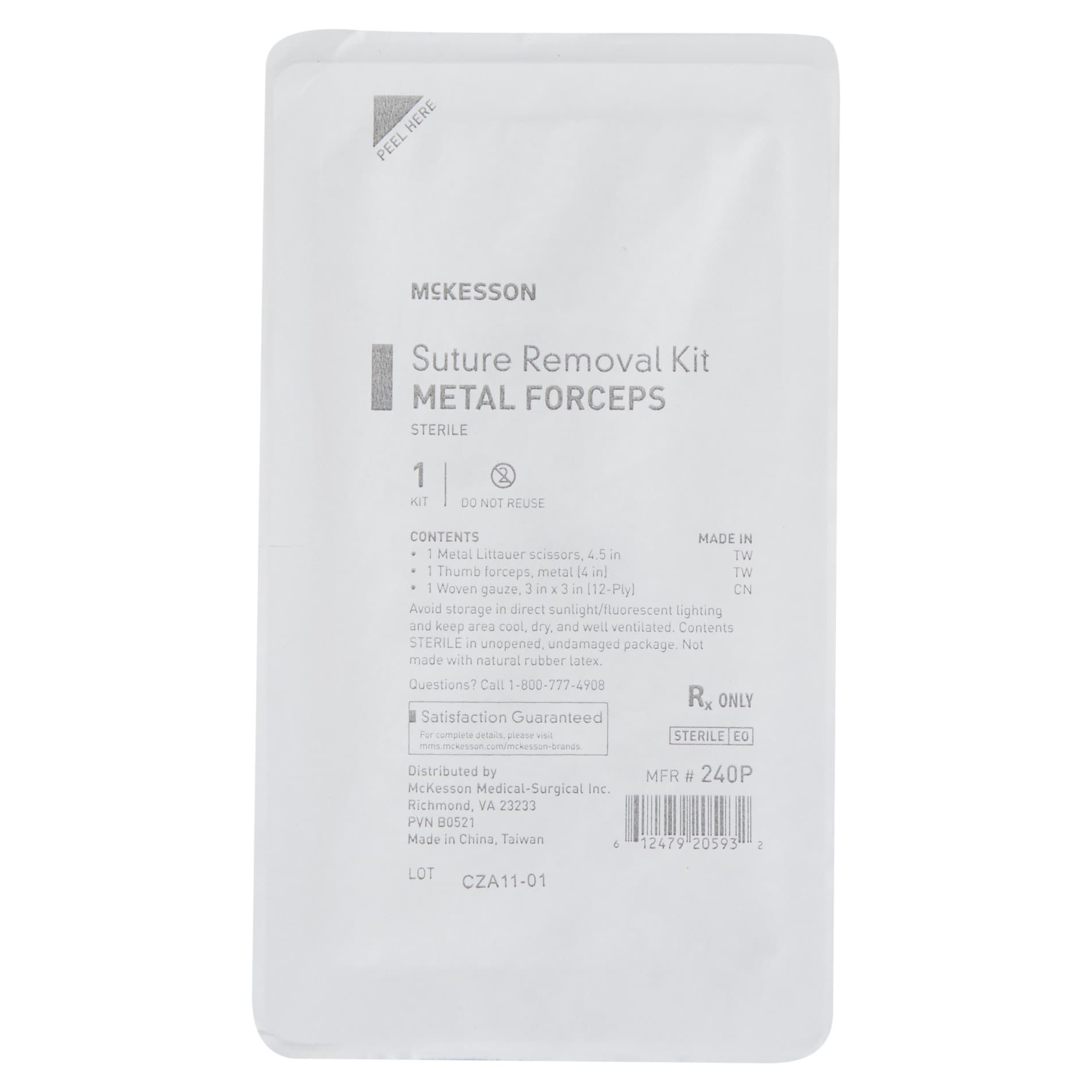 McKesson Suture Removal Kit Sterile 12-Ply - Case of 50 - Image 1