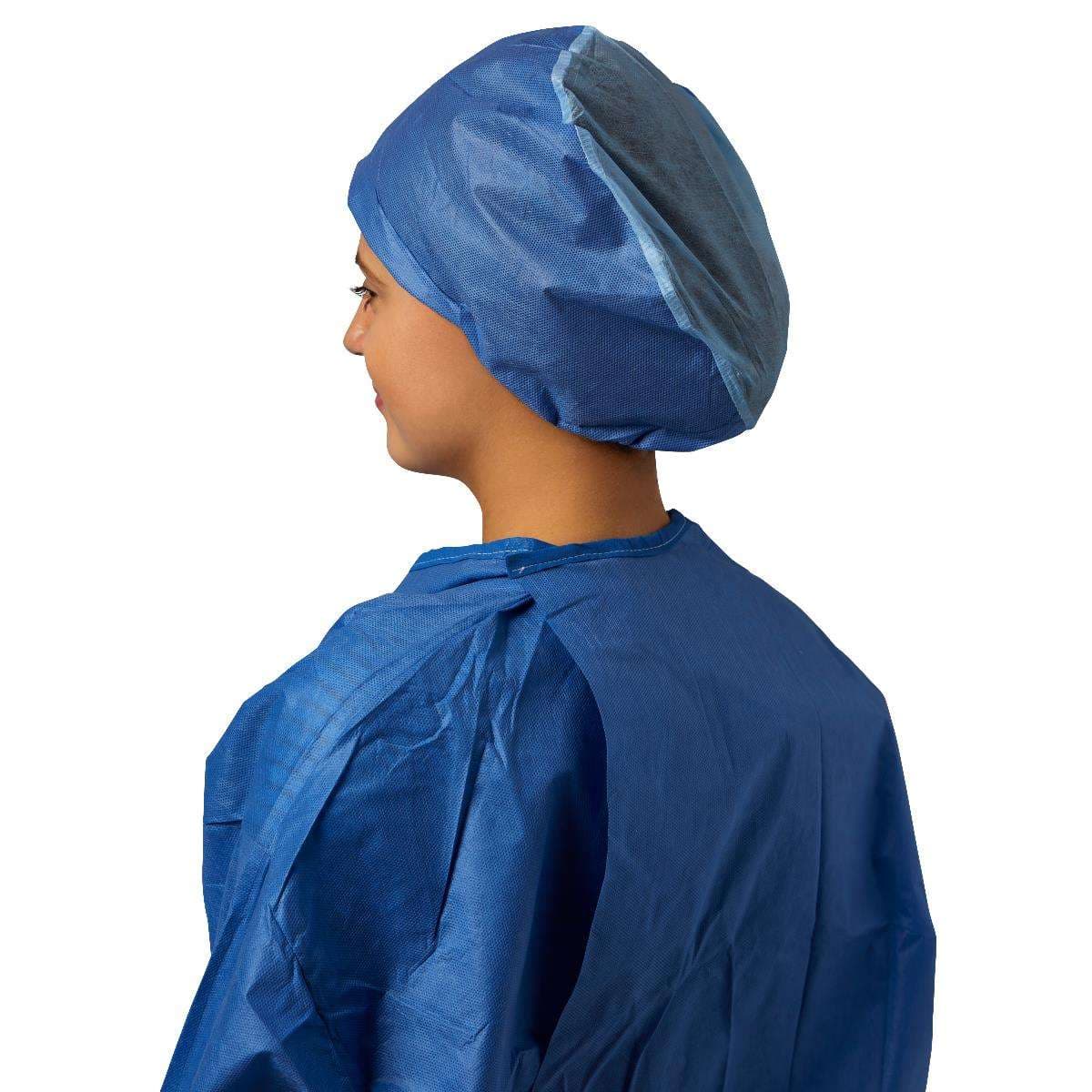 Medline Premium SMS-Polypropylene Head Cover, Blue, Size Regular - Case of 500 - Image 1