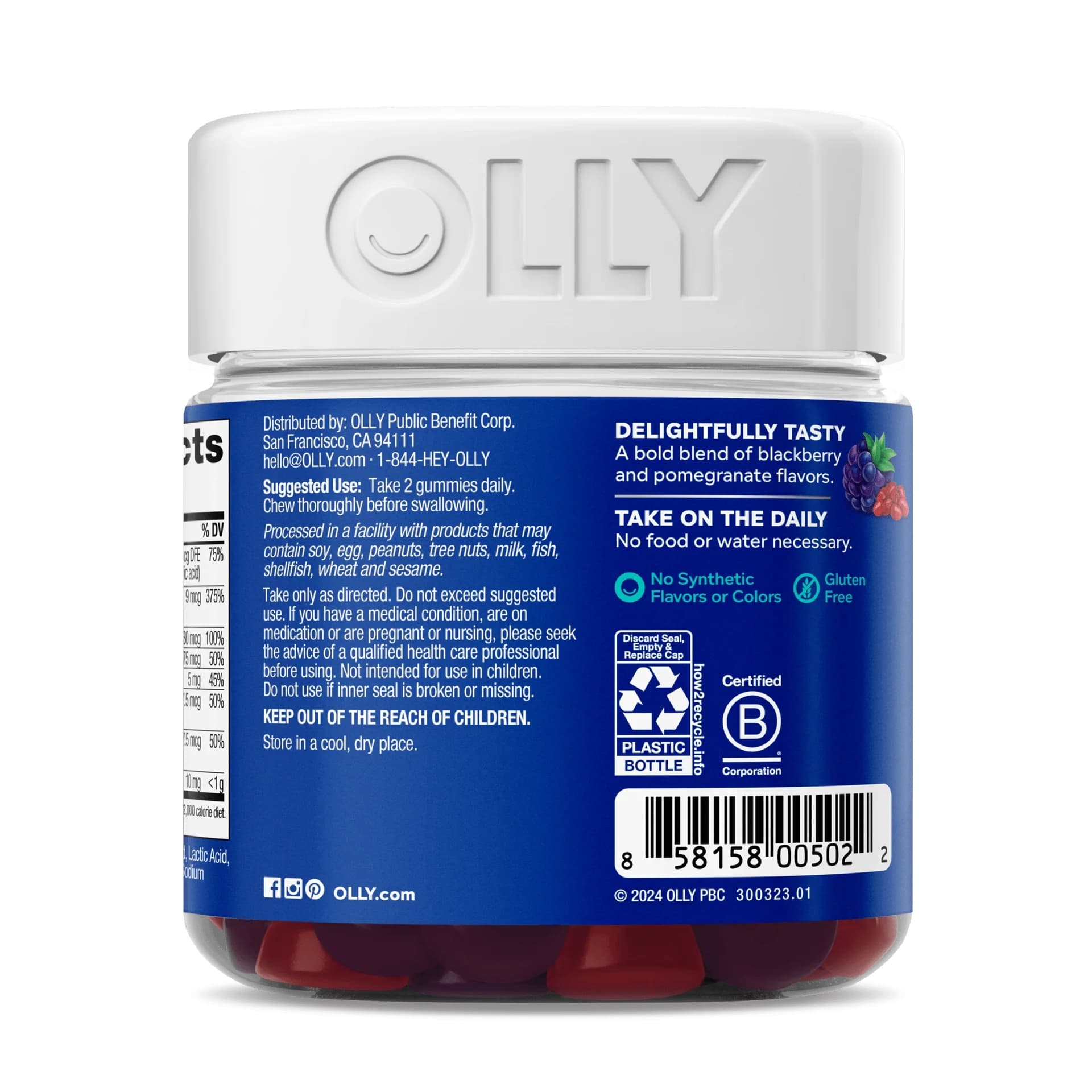 OLLY Men's Multi-Vitamins, Zinc Supplement Gummies - Bottle of 90 - Image 3