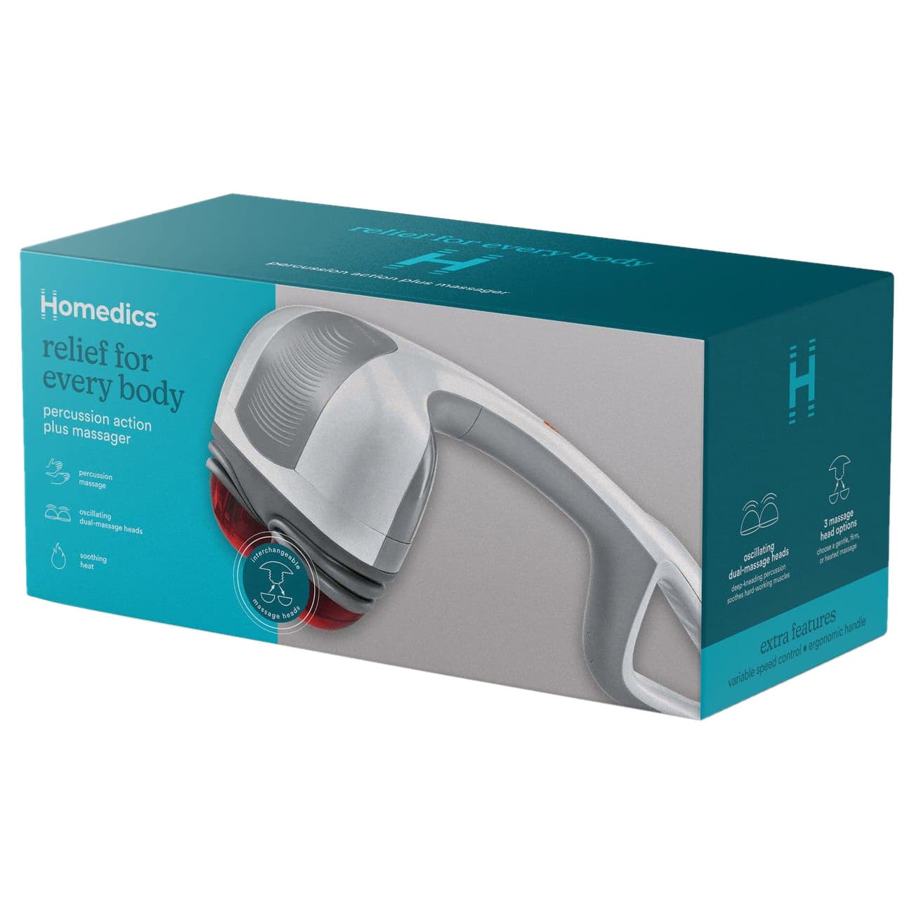 HoMedics Percussion Action Plus Hand-held Massager with Heat - Image 1