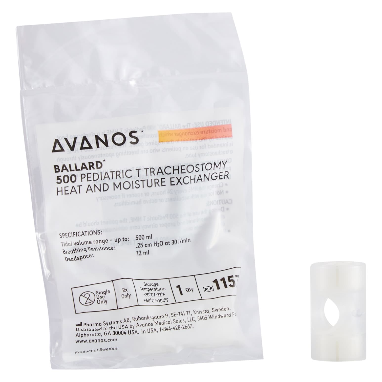 Avanos Ballard 500 Pediatric T Tracheostomy Heat And Moisture Exchanger