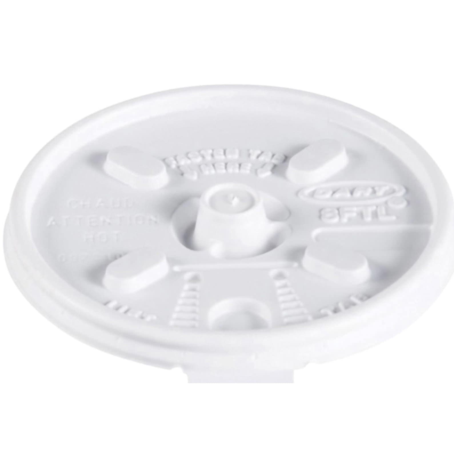 Dart 8 oz White Disposable Drinking Cup Lid