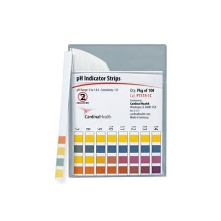 Cardinal Health pH Indicator Strip, 0 to 14 Long Ranges, Four Test Field - Image 1