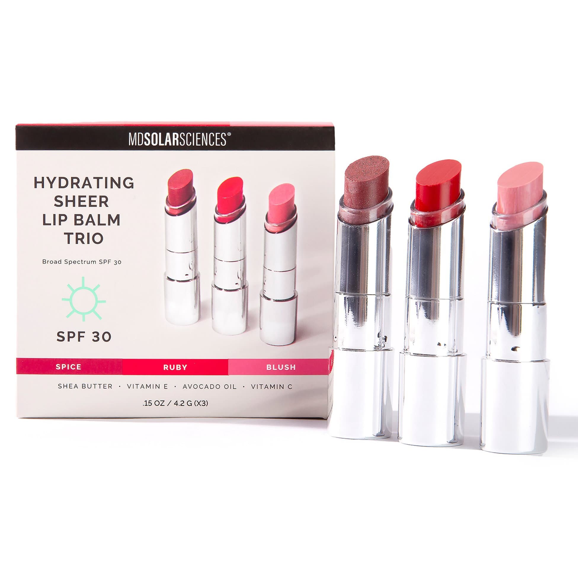 Hydrating Sheer Tinted Lip Balm Trio, 0.15 oz - Image 1