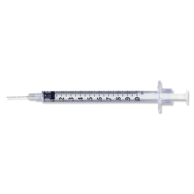 BD 1 mL Allergy Syringe with Permanently Attached Needle