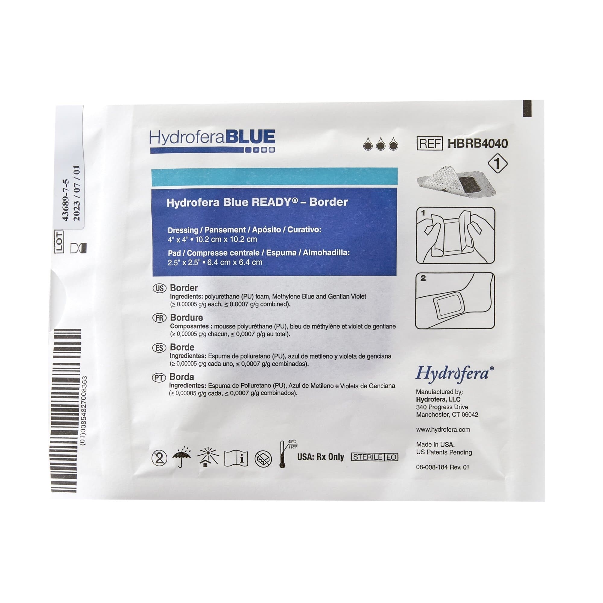 Hydrofera Blue Ready Border Antibacterial Foam Dressing - Image 4