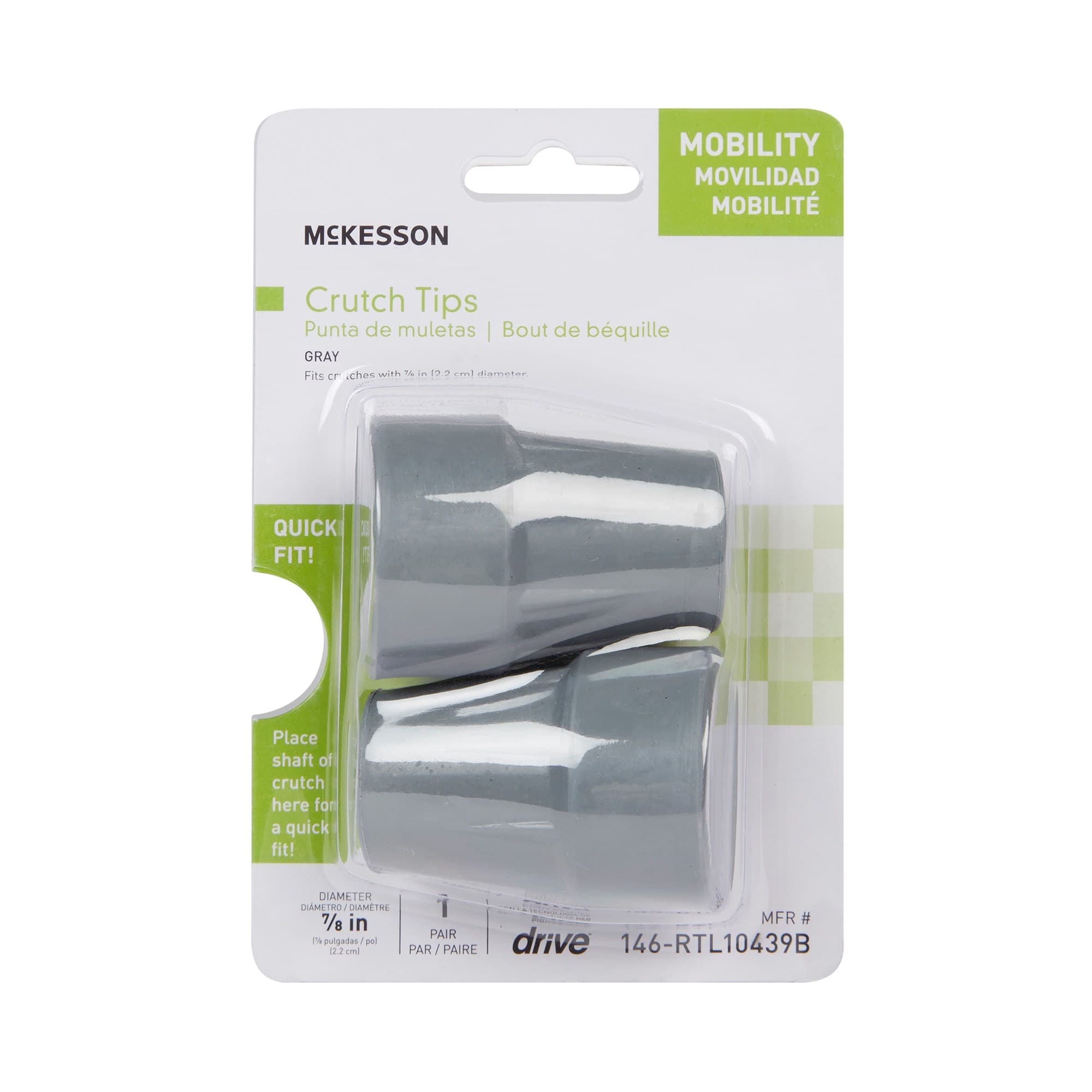 McKesson Gray Rubber Crutch Tip - Image 3