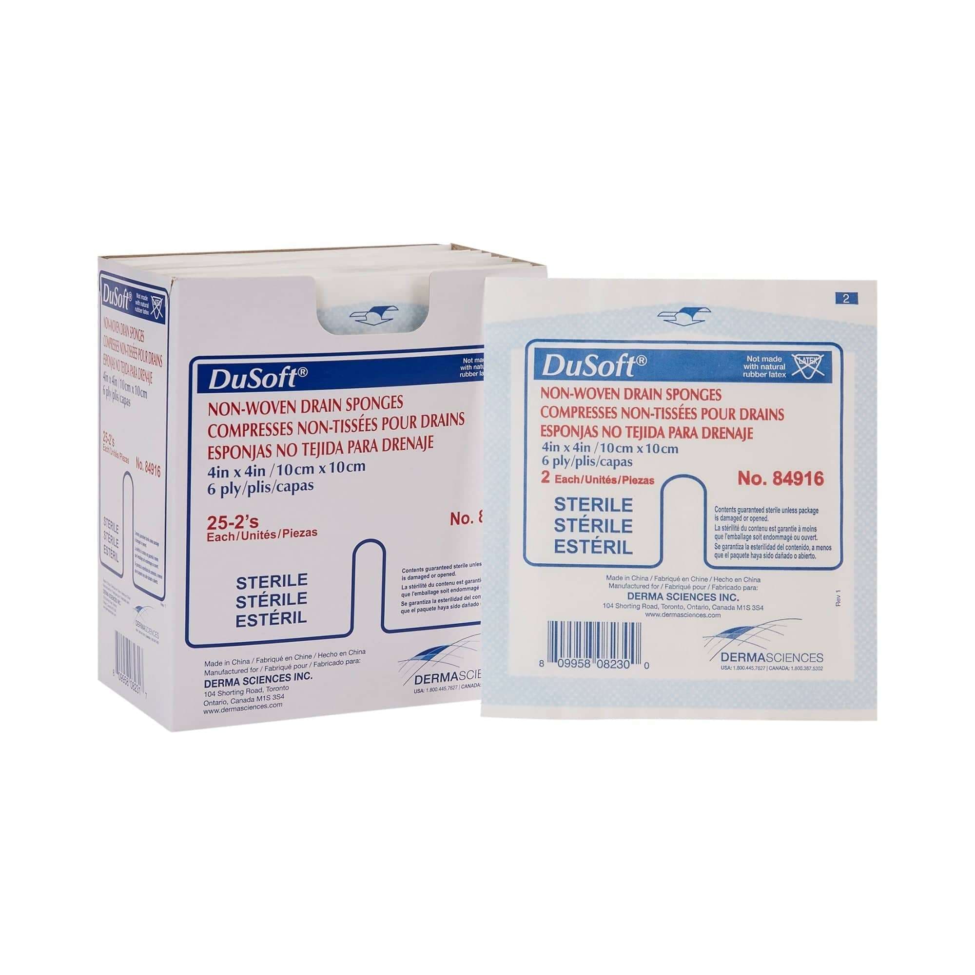 Derma DuSoft Non-Woven Tracheotomy Drain Sponge