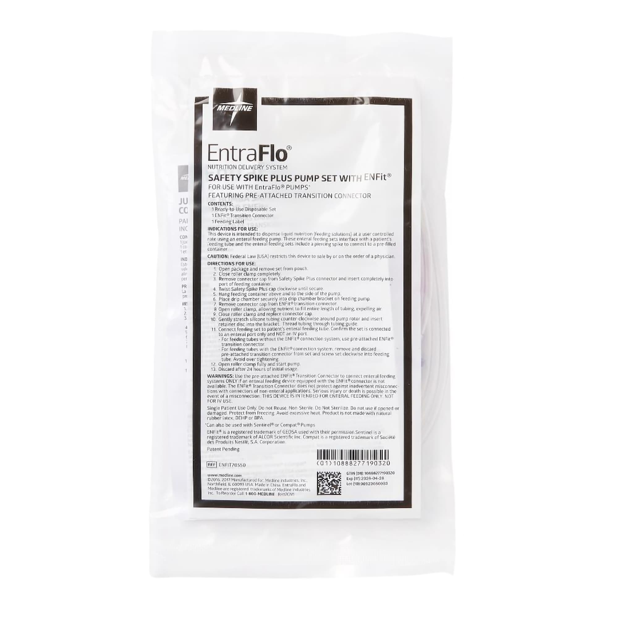 EntraFlo Feeding Pump Spike Set with ENFit Connector - Image 2