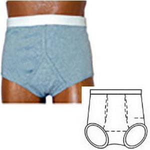 Options Men's Basic Undergarment with Built-in Ostomy Barrier Support, Gray - Image 3