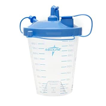 Medline Suction Canister with Float Lid and Tubing, 850 cc - Image 1