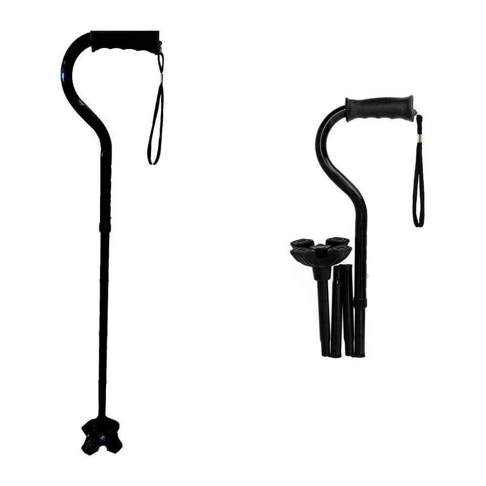 Medline 4-Point Offset Folding Hybrid Cane - Image 1