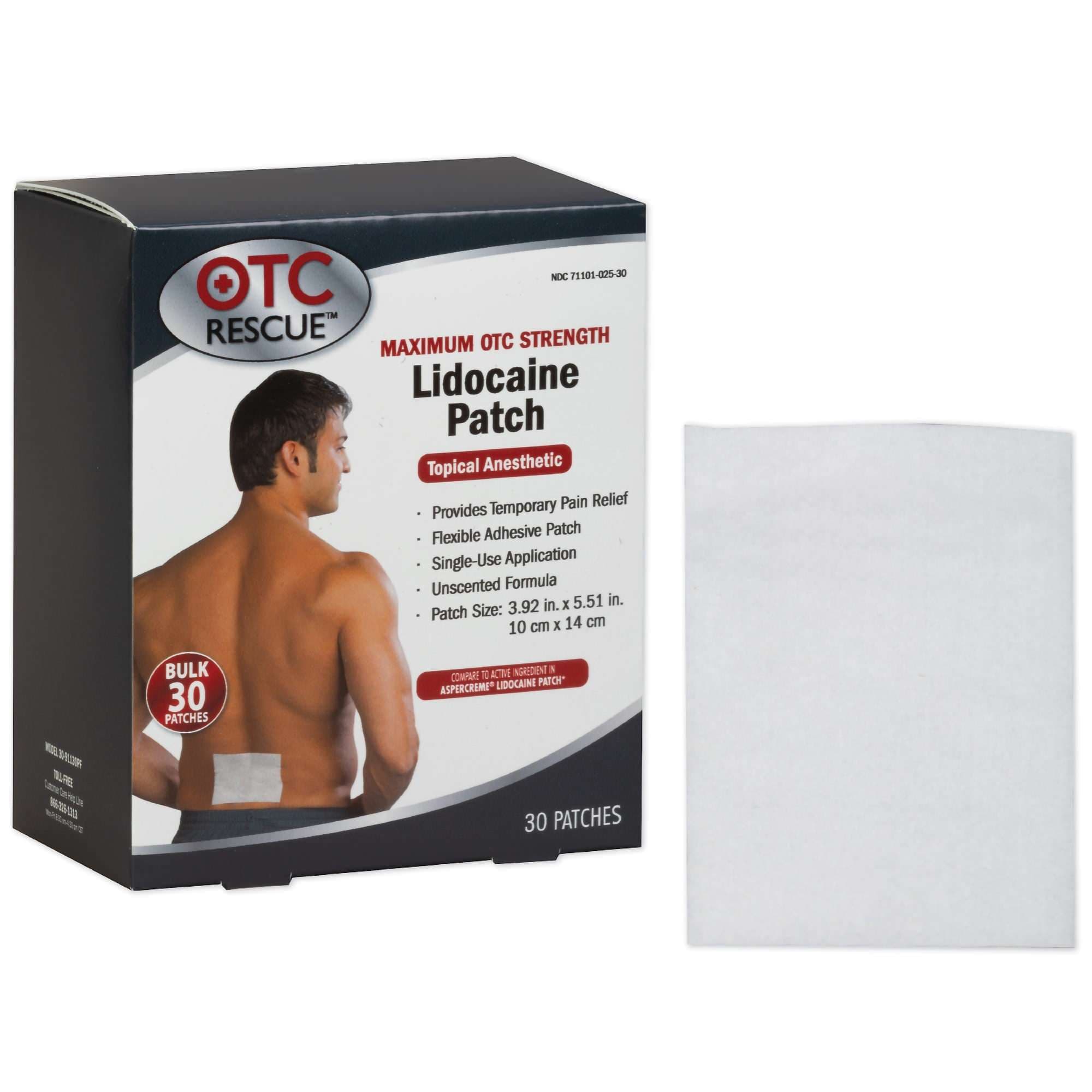 OTC RESCUE Lidocaine Patch Topical Pain Relief
