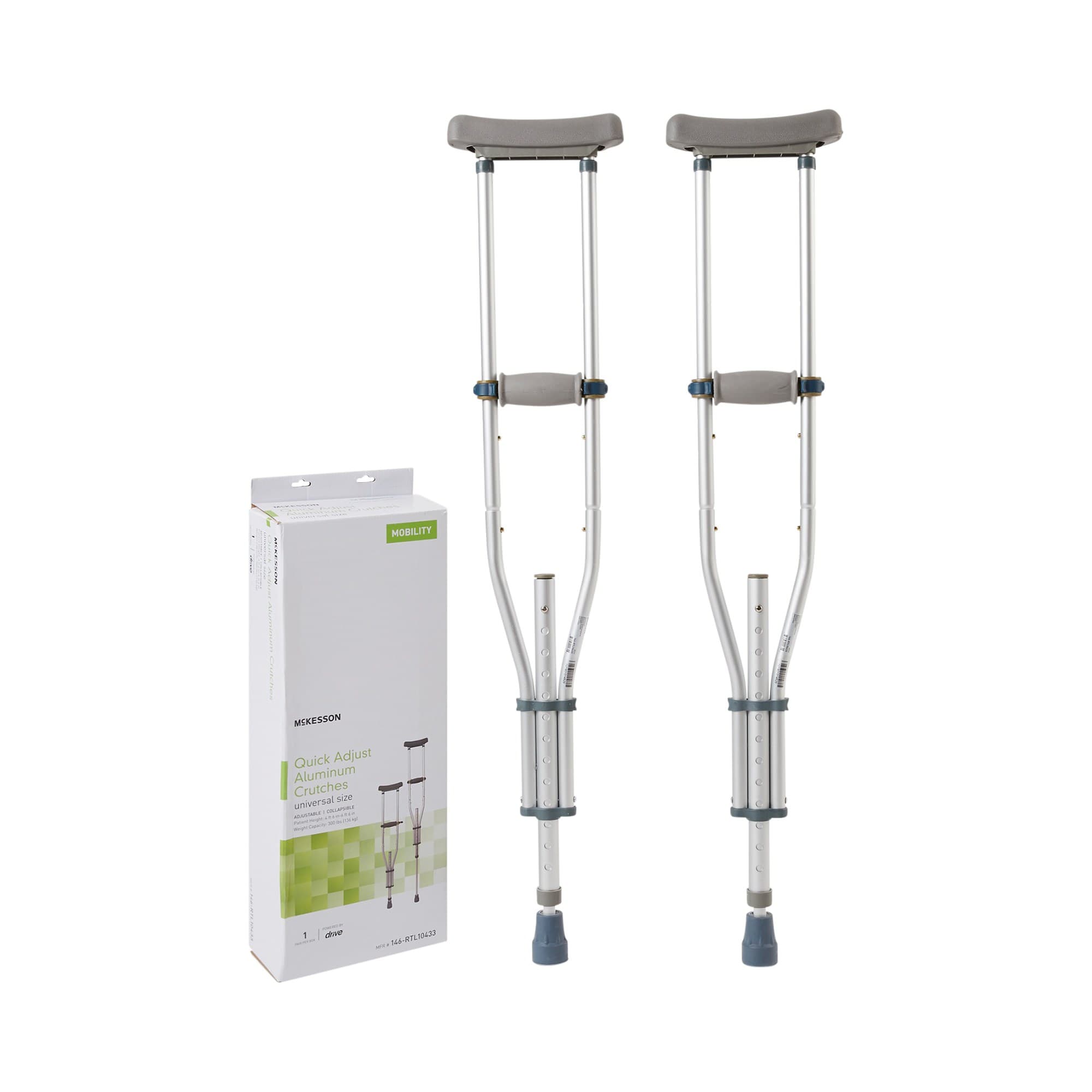 McKesson Universal Quick-Adjust Aluminum Underarm Crutches - Image 2