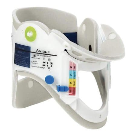 Ambu Perfit ACE Cervical Collar with Headwedge White-Light Gray, Hook n Loop Closure