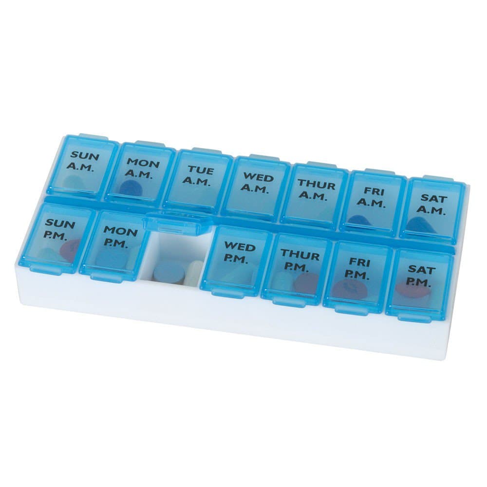 Ezy Dose Twice A Day Pill Organizer, Medium, 7 Day, 2 Dose - Package of 6