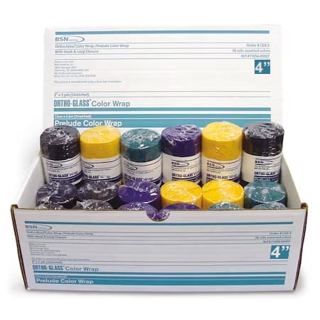 Ortho-Glass Wrap Bandage, Assorted Colors, 4 Inch x 5 Yard - Box of 18 - Image 1
