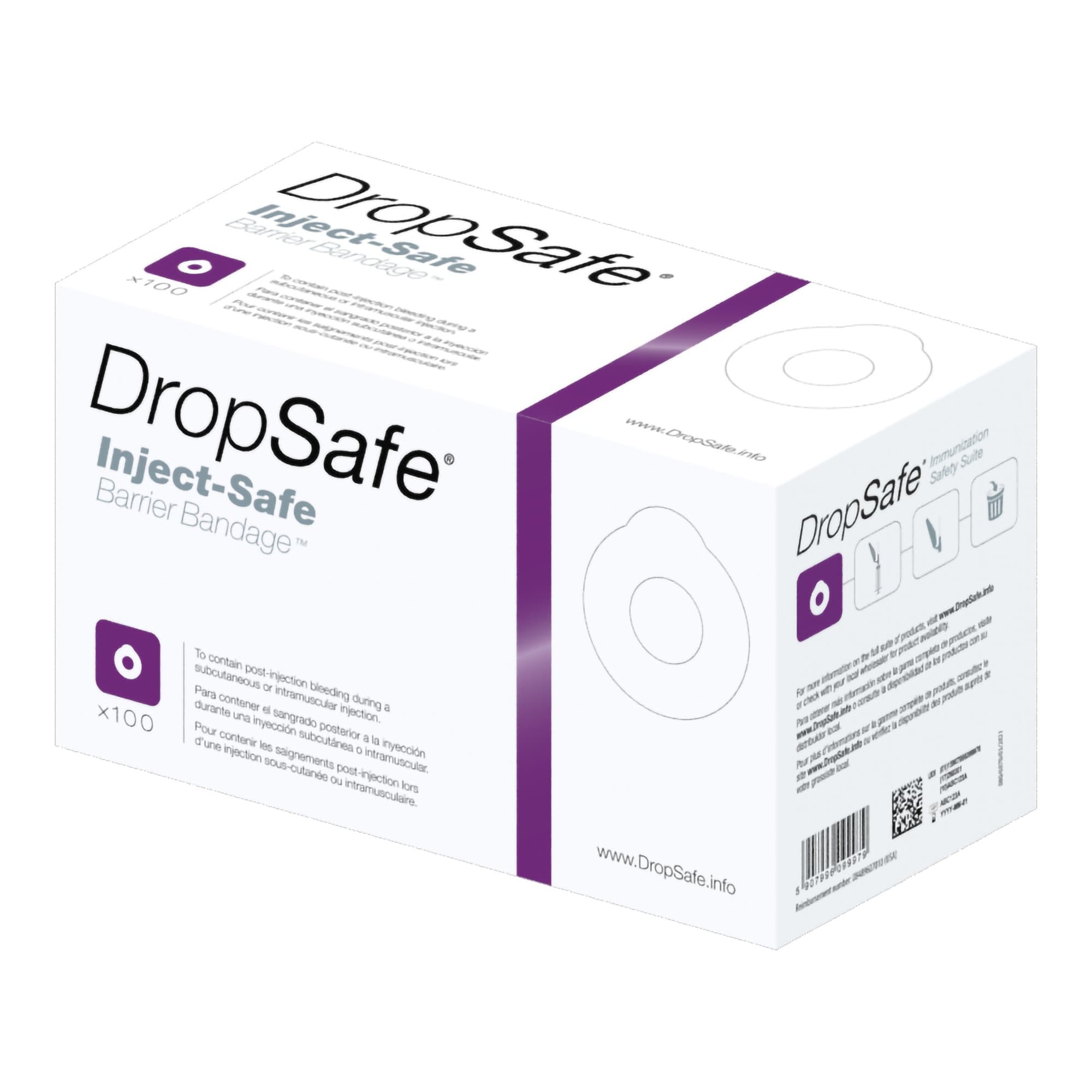 DropSafe Inject-Safe Adhesive Barrier Bandage Strip - Box of 100 - Image 1