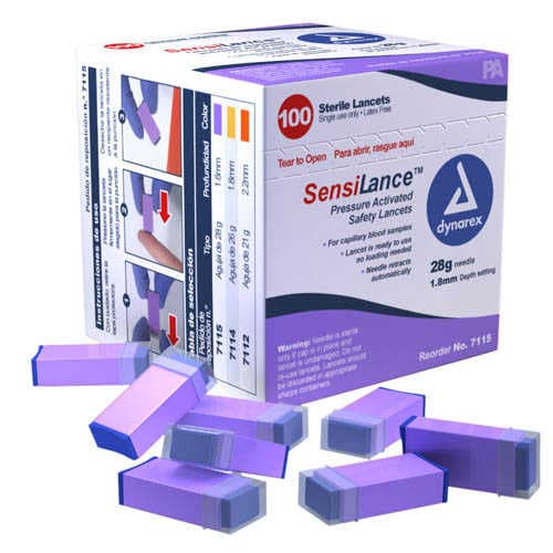 SensiLance Sterile Disposable Safety Lancet, 28 Gauge - Case of 1000