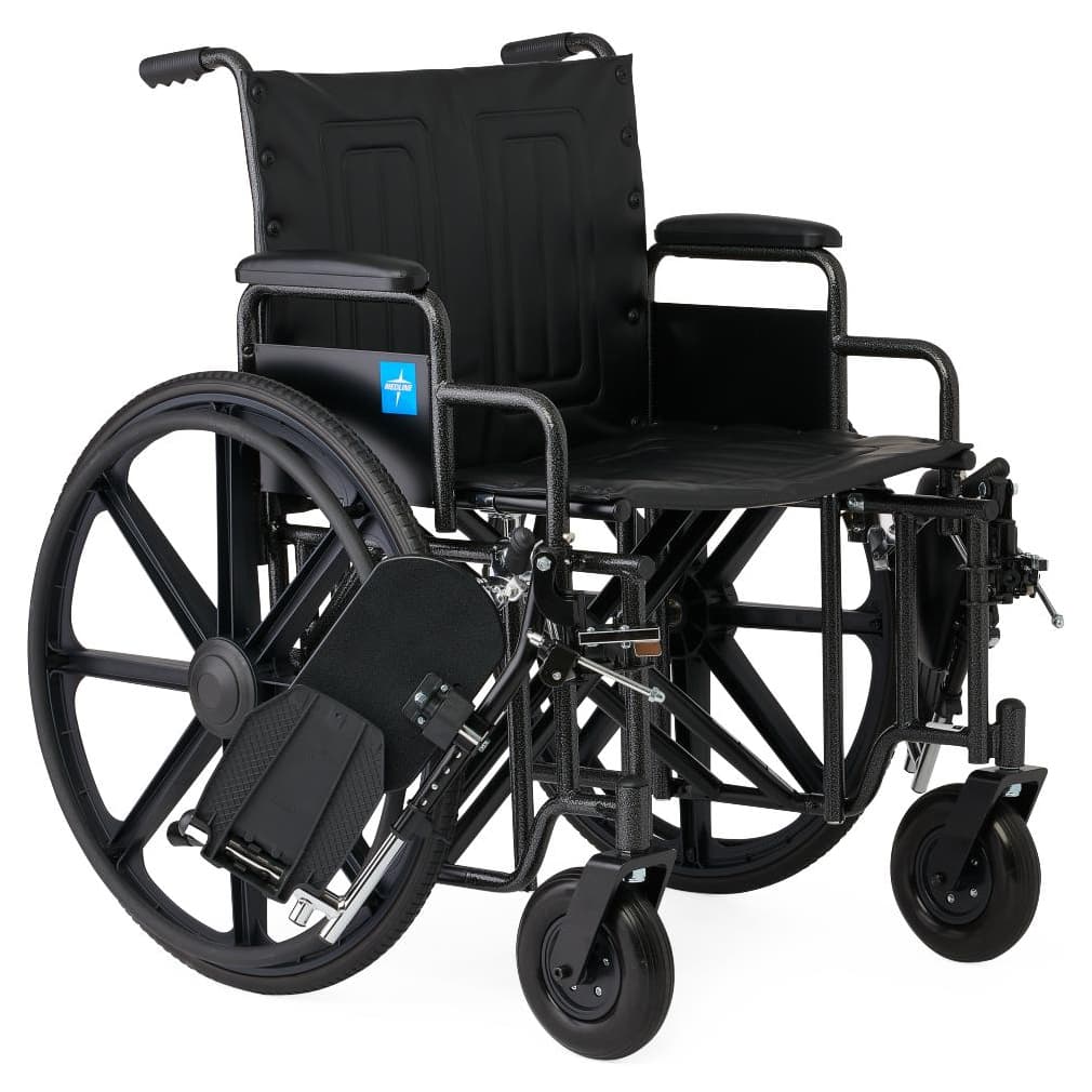Medline Guardian Extra-Wide Wheelchair, Removable Desk-Length Arms