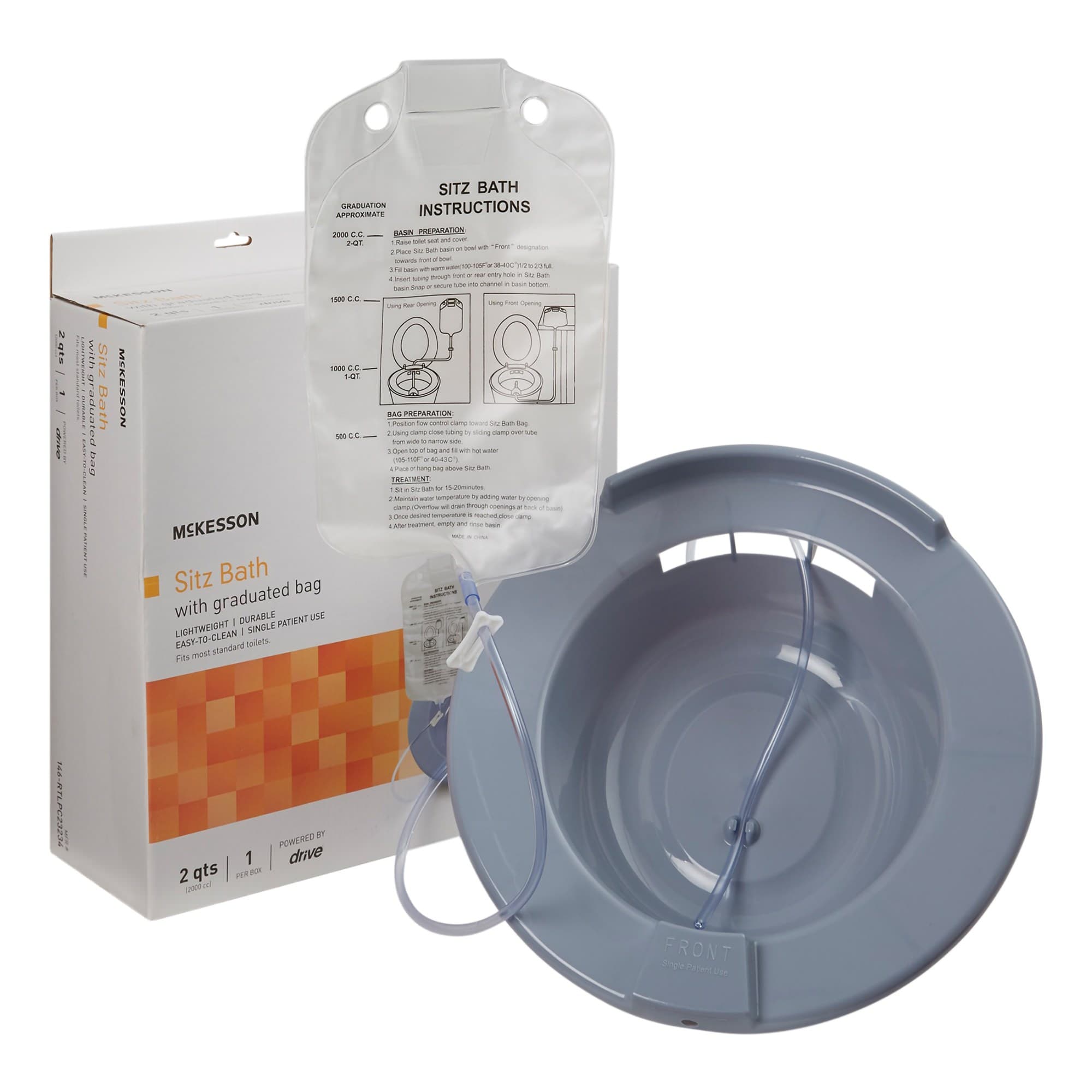 McKesson Sitz Bath 2000 mL Bag Gray Round