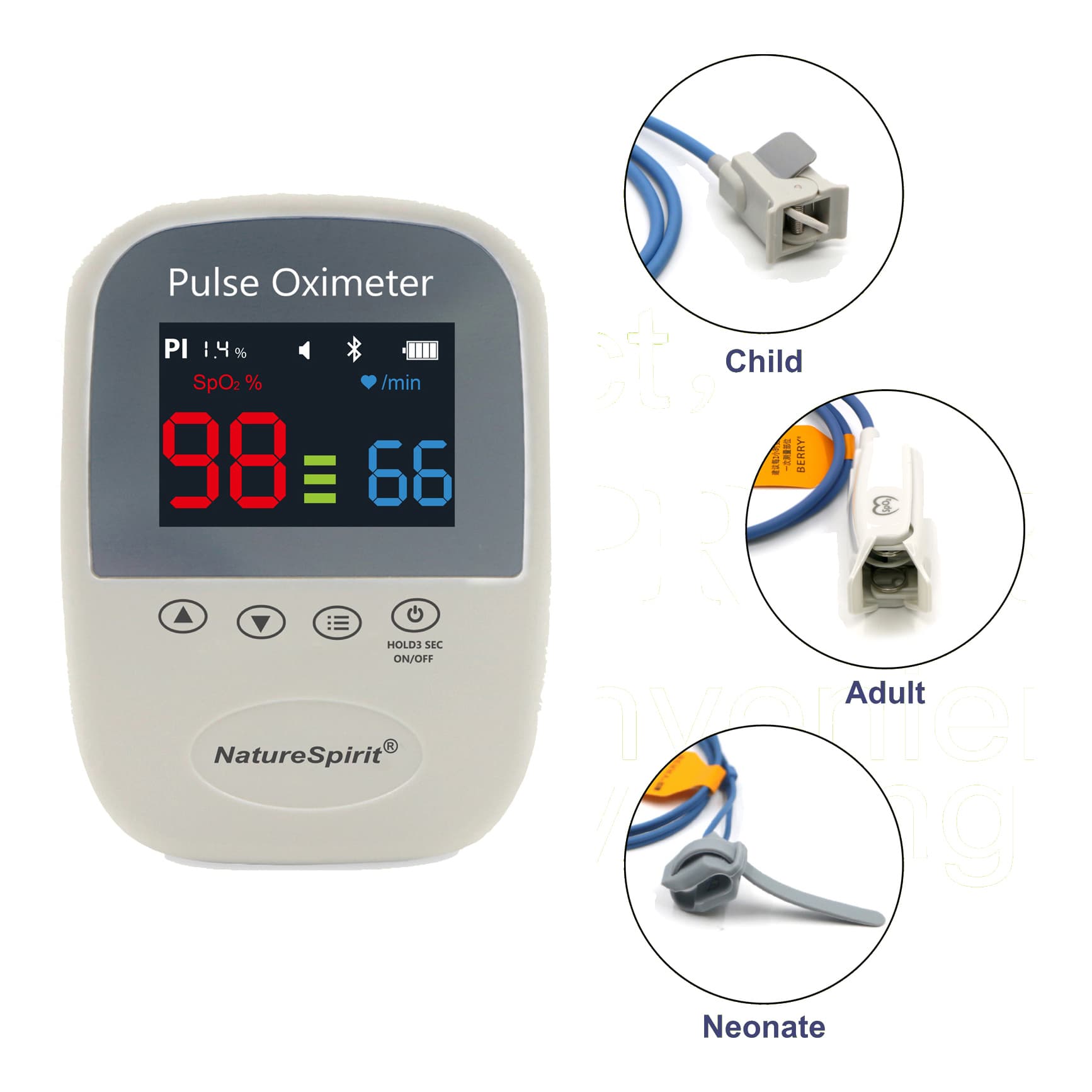 Simpro Handheld Pulse Oximeter With Bluetooth Wireless Connectivity