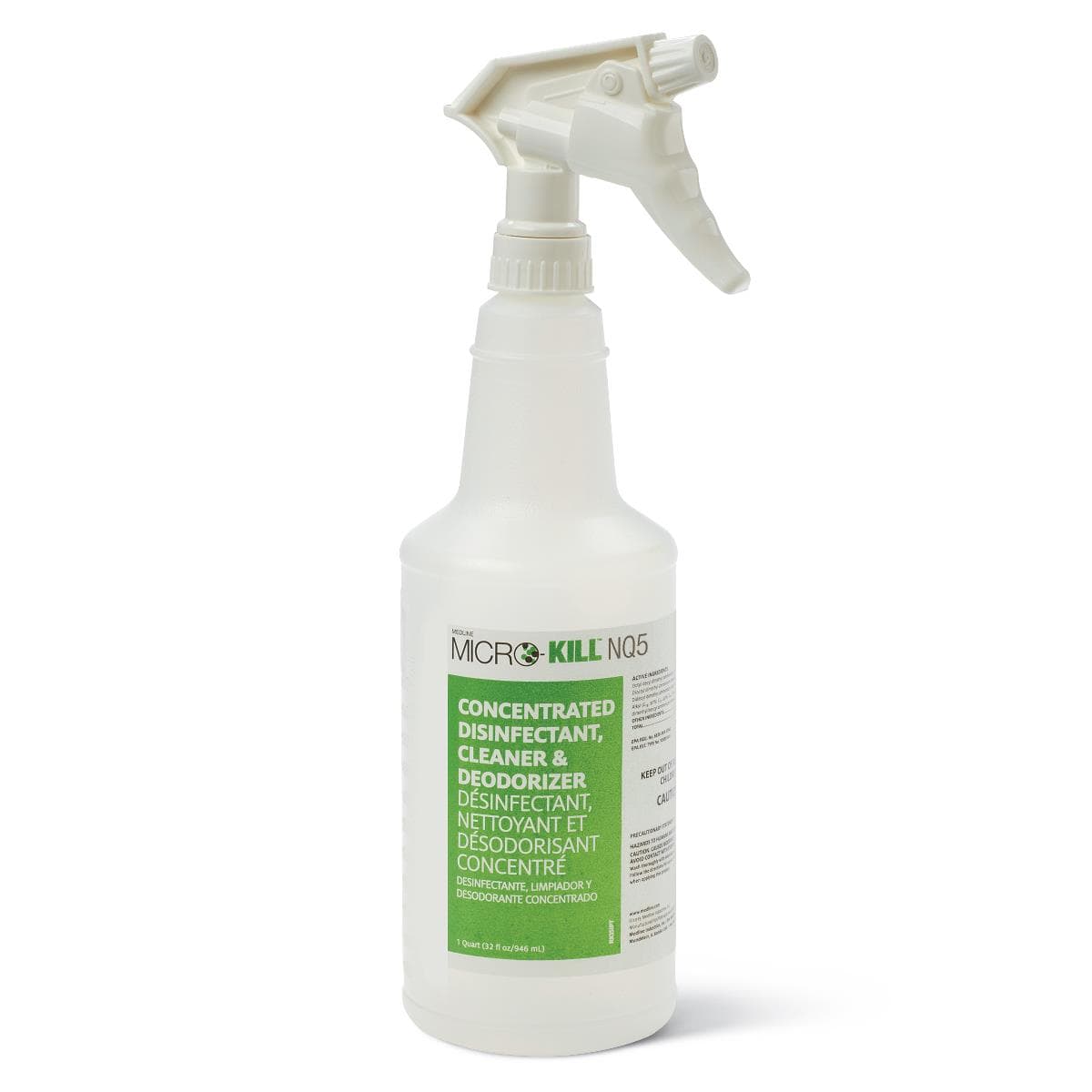 Medline 5 Minute Micro-Kill NQ5 Quaternary Disinfectant, Empty Bottle - Case of 6 - Image 1