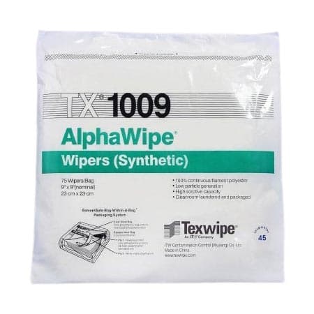 AlphaWipe Cleanroom Wipe White Bag 9 x 9 Inch NonSterile