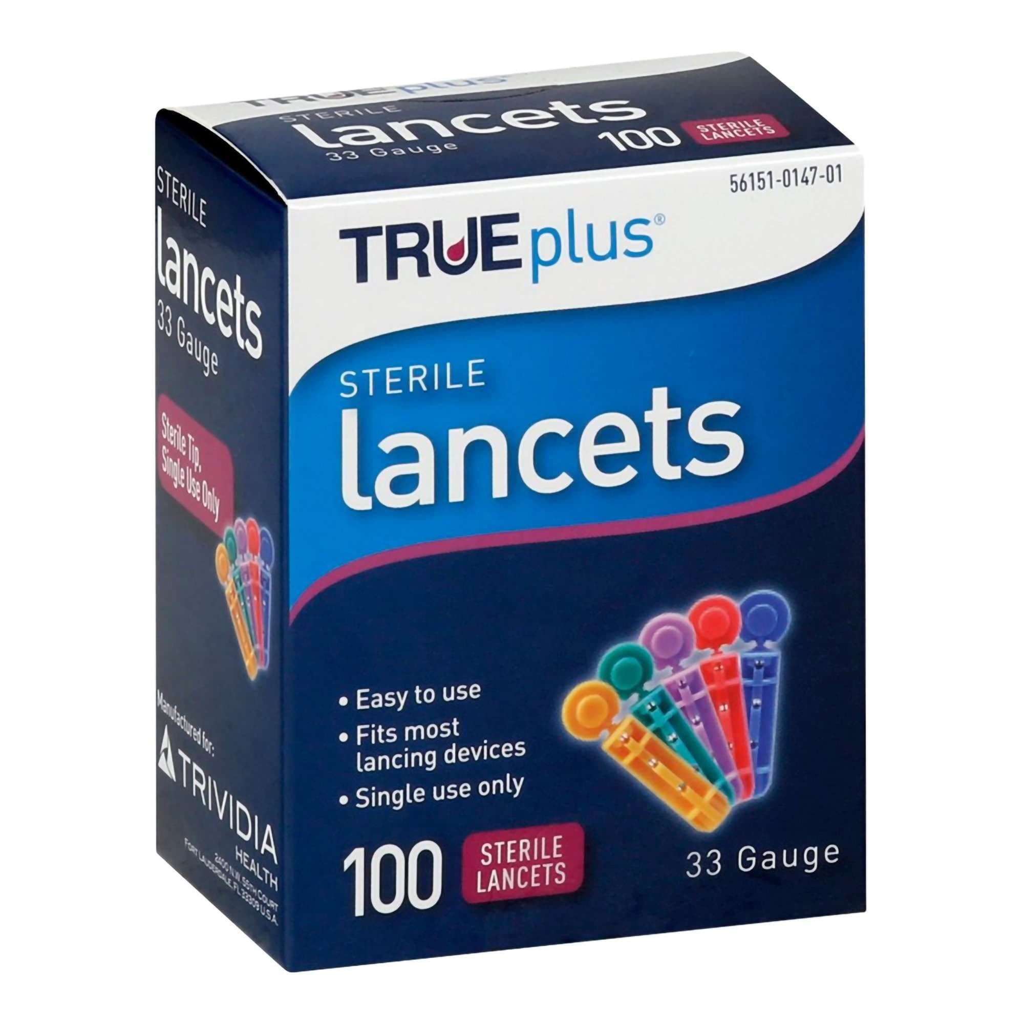 Trueplus Safety Lancet, 33 Gauge - Case of 5000 - Image 1