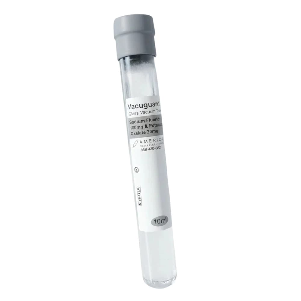 Vacuguard Gray Top Vacuum Blood Collection Tube - Box of 1000