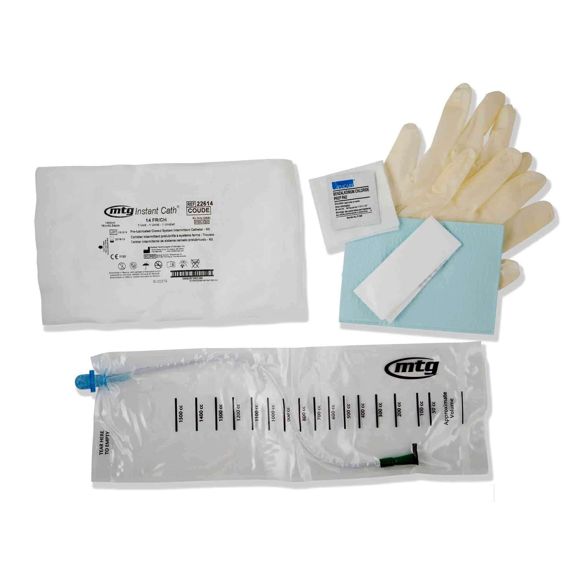 Instant Cath Coude Closed System Intermittent Catheter Kit, 16 Fr, 16" - Case of 100 - Image 1