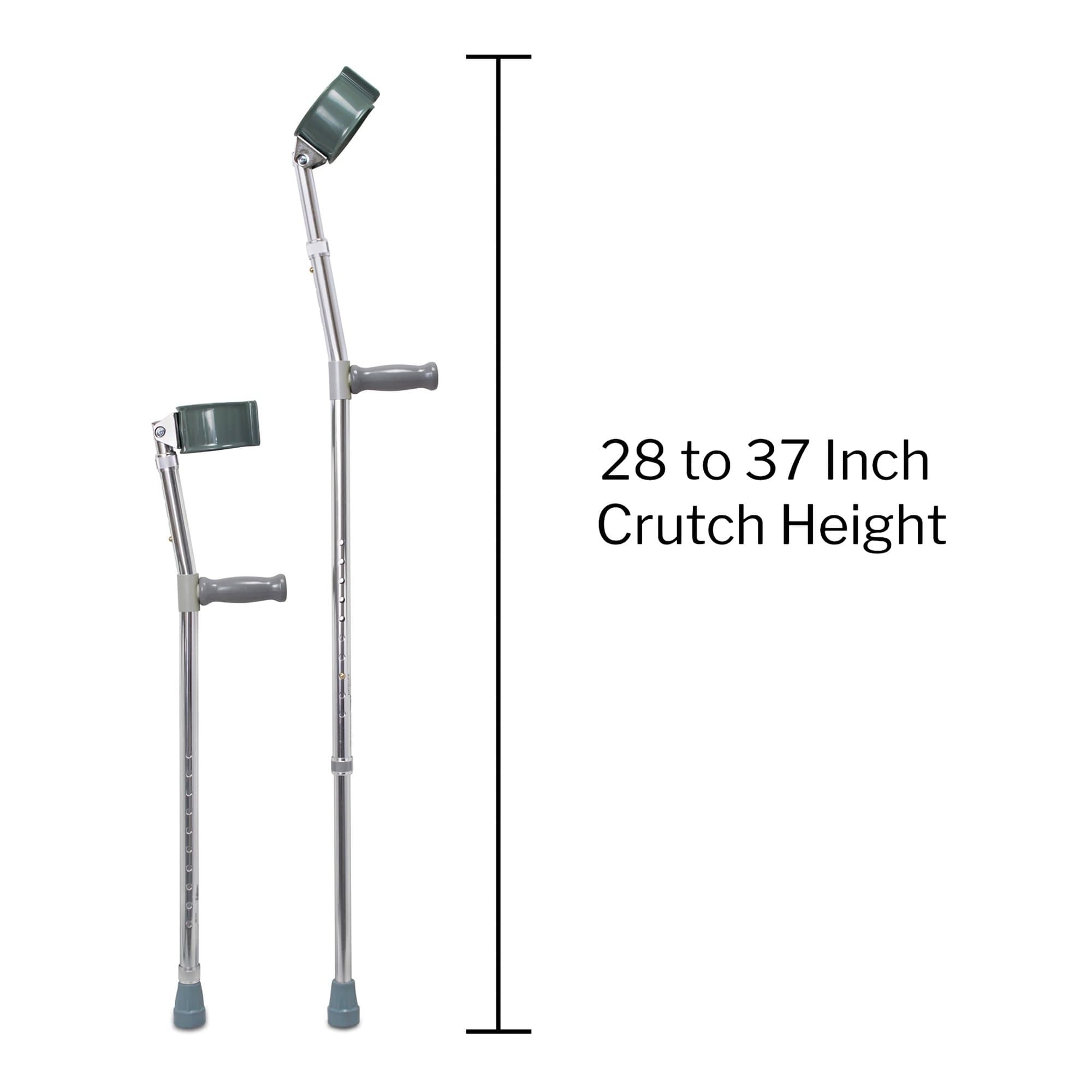McKesson Push Button Adjustment Steel Frame Forearm Crutches, Adult - Image 3