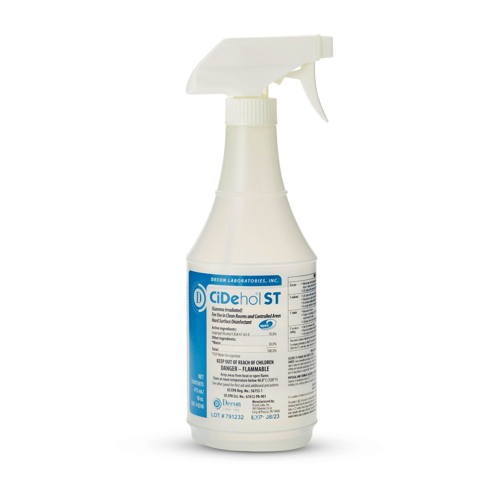 CiDehol ST 70% Isopropyl Alcohol Surface Disinfectant Cleaner - Image 1