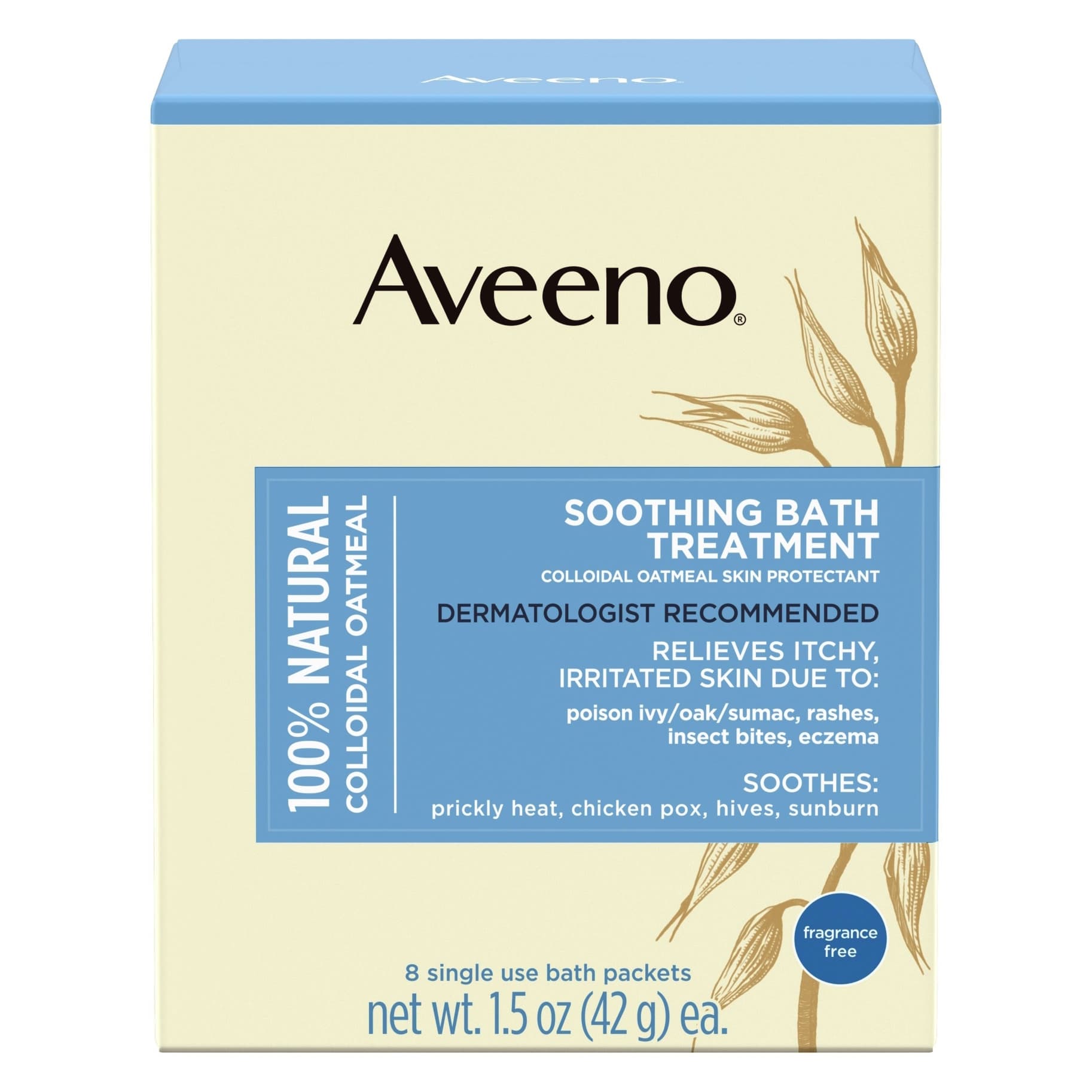 Aveeno Colloidal Oatmeal Soothing Bath Treatment, 1.5 oz - Image 2