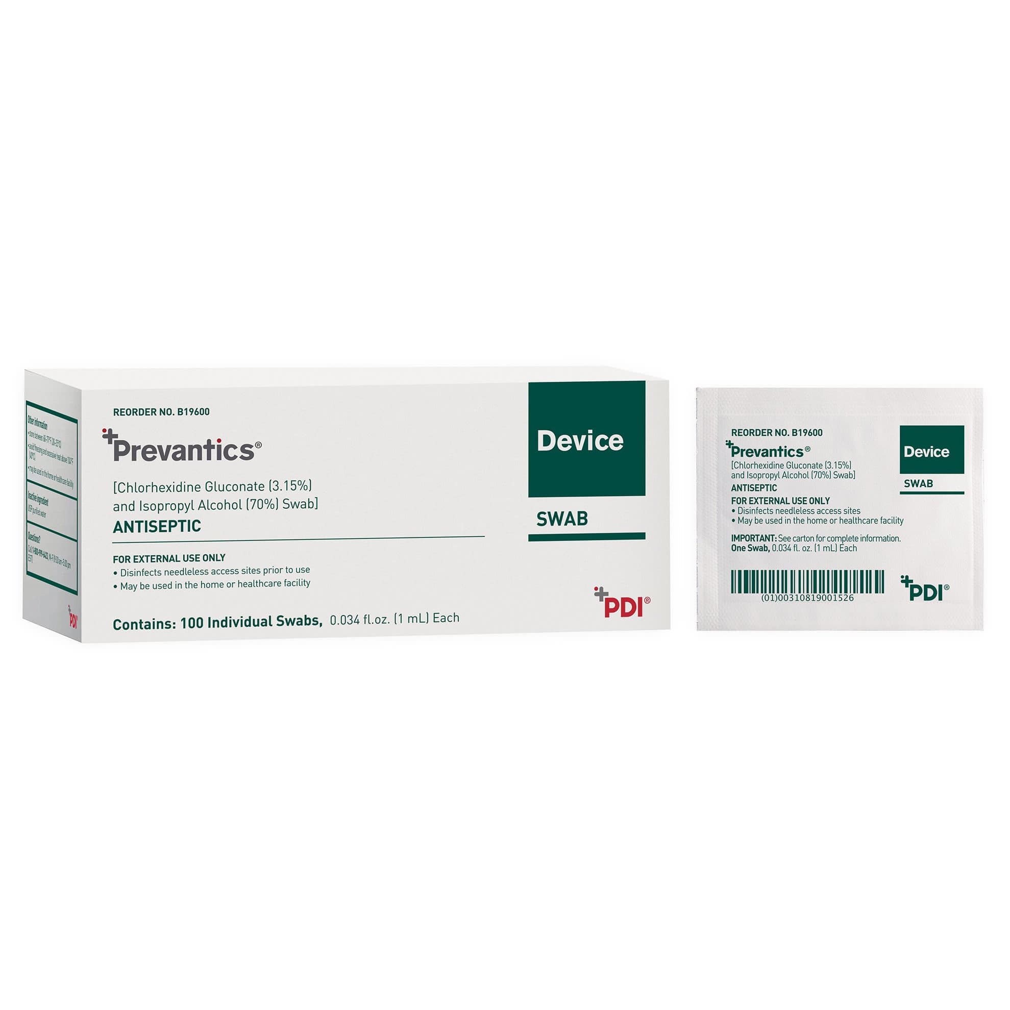 Prevantics Chlorhexidine Gluconate Device Swab - Image 1
