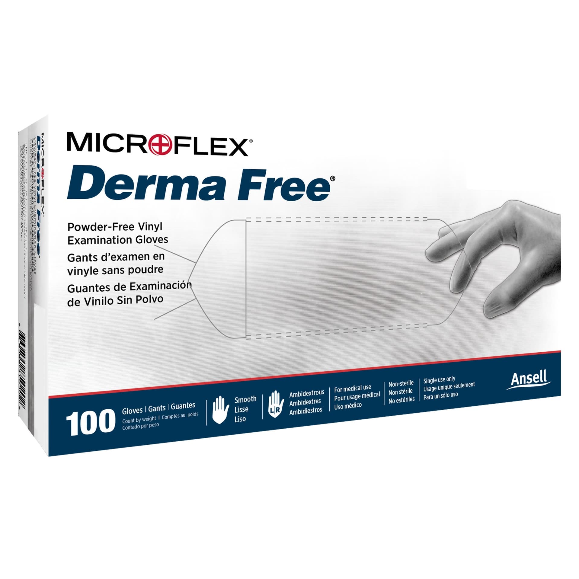 Microflex Medical Derma Free Vinyl Exam Gloves