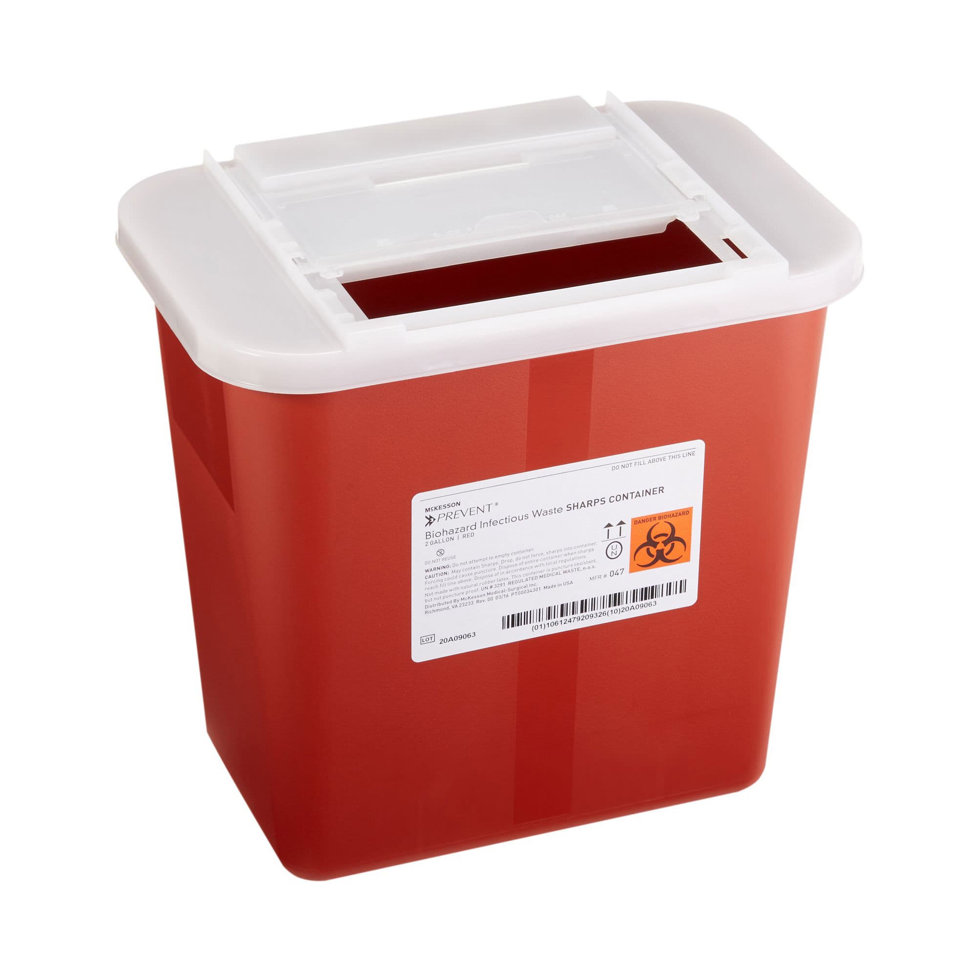 McKesson Prevent Biohazard Infectious Waste Sharps Containers, Horizontal Entry - Image 3
