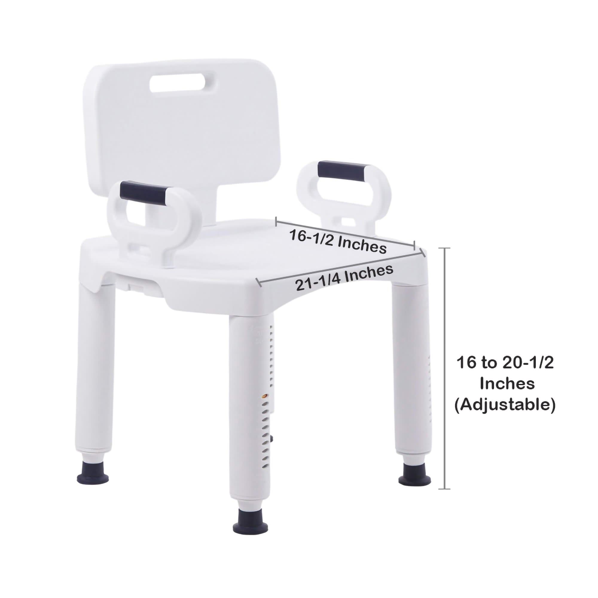 McKesson Removable Arm Rail Bath Bench, White - Image 3