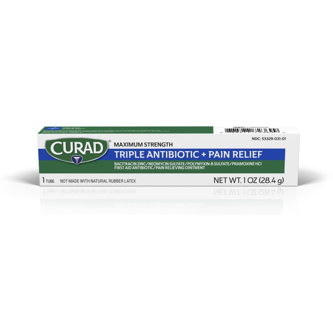 Medline CURAD Triple Antibiotic Plus Pain Relief Ointment, 1 oz - Image 1