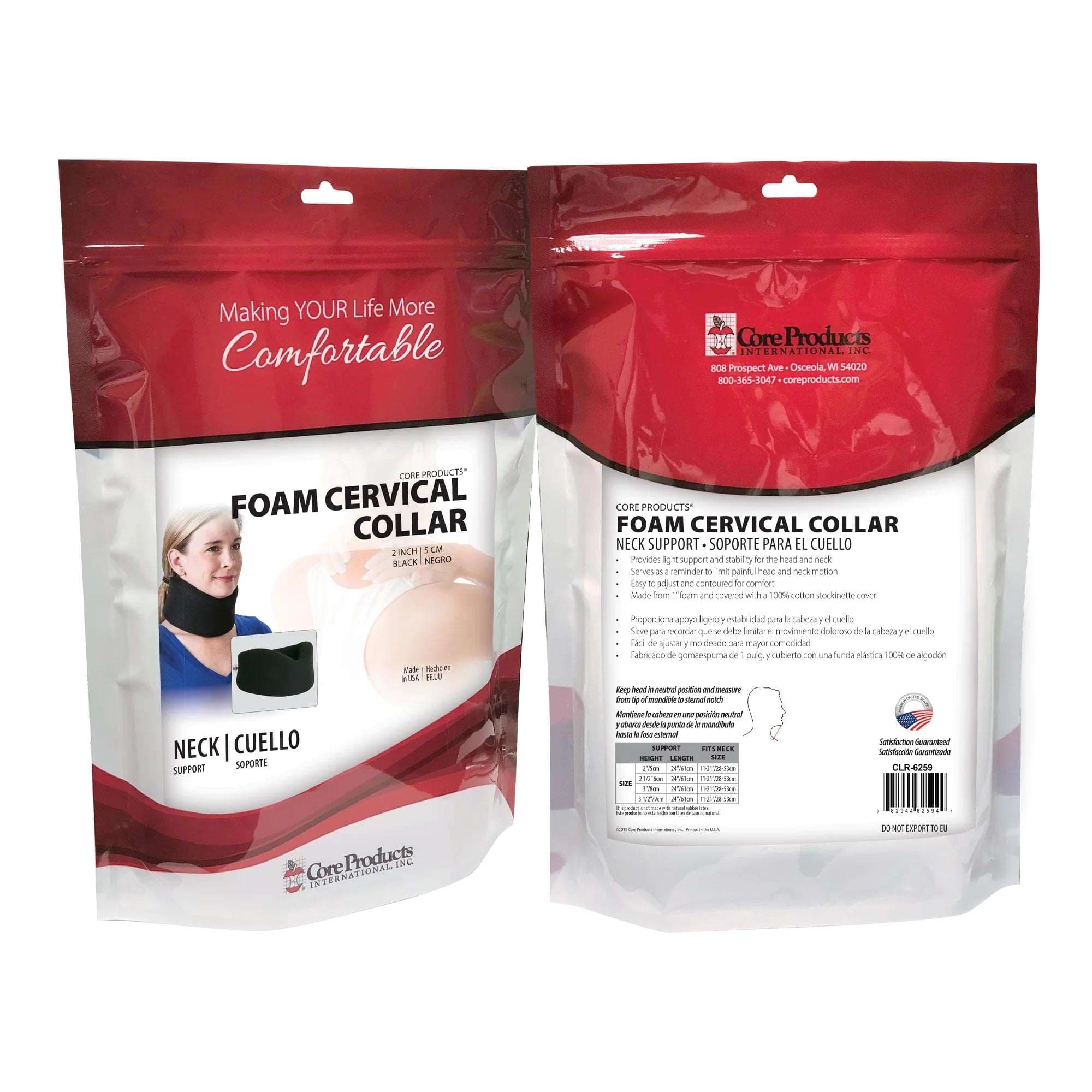 Core Foam Universal Cervical Collar, Soft, Black - Image 6