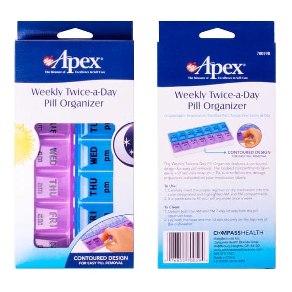 Apex Weekly Twice-A-Day Standard Pill Organizer - Image 6