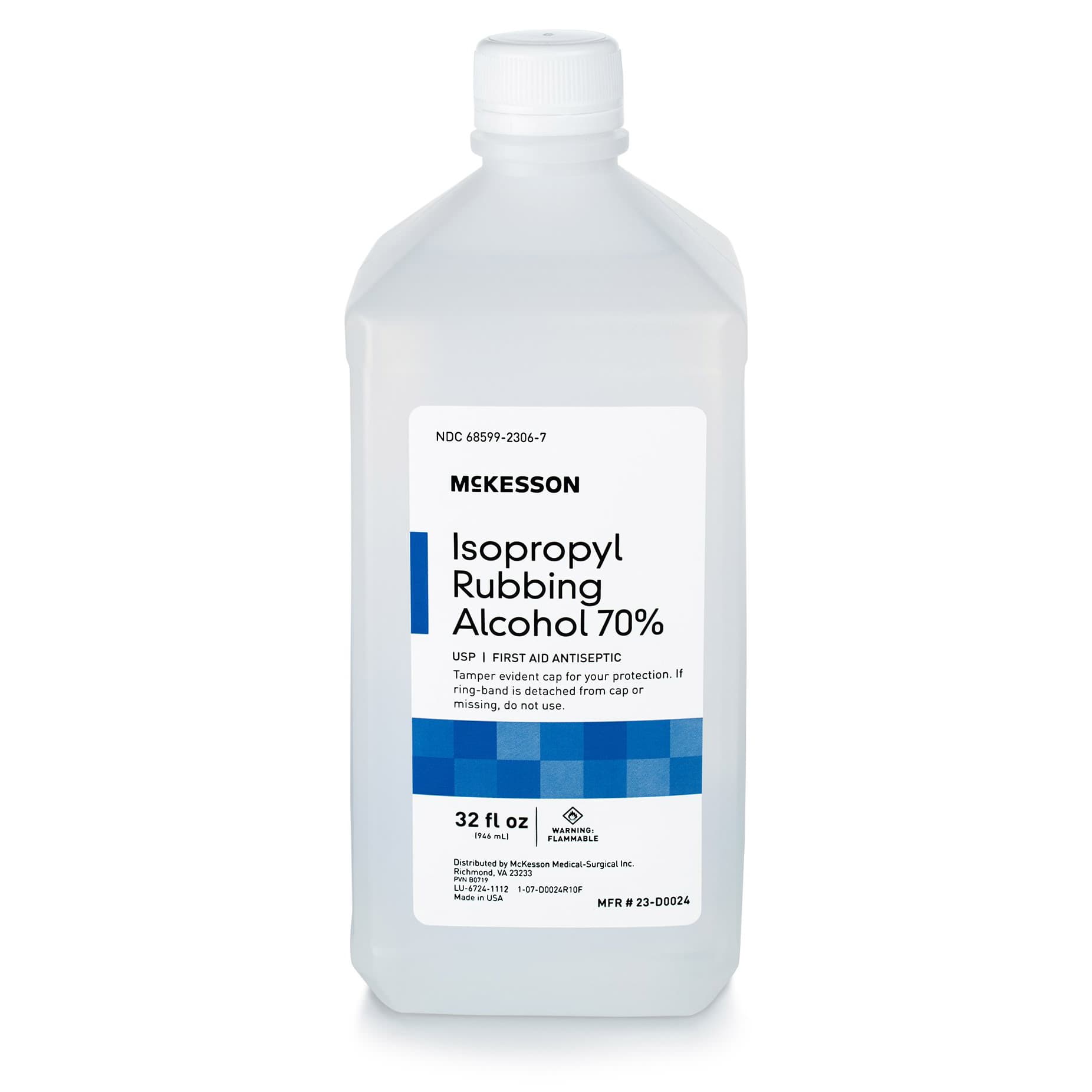 McKesson Isopropyl Rubbing Alcohol First Aid Antiseptic, 70% Strength, 32 oz - Image 1