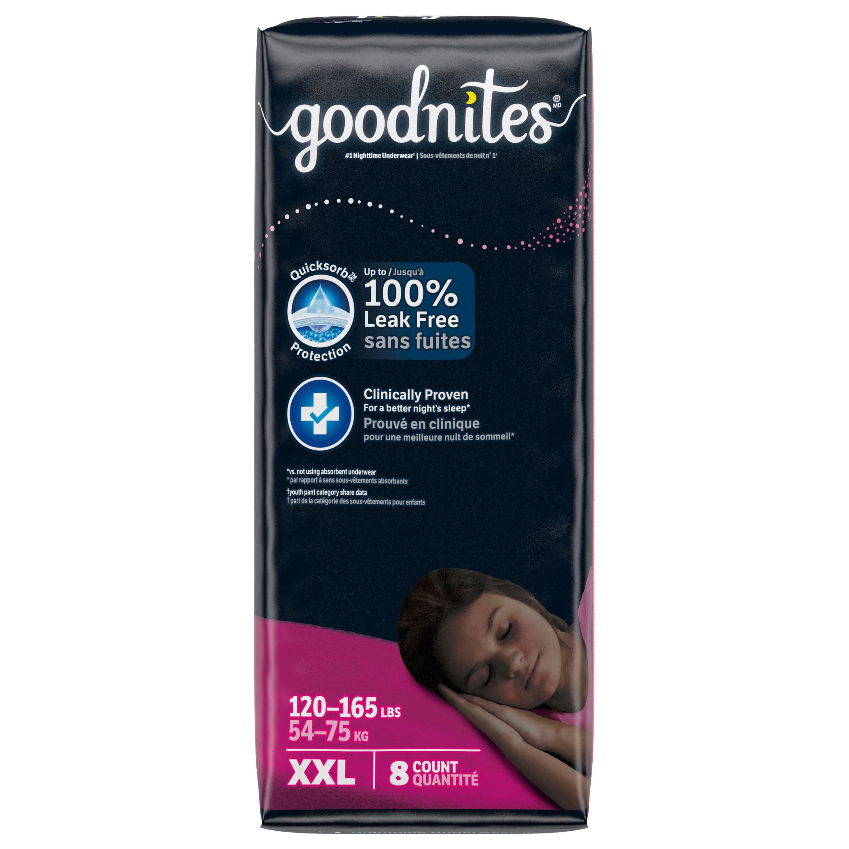 GoodNites Absorbent Female Underwear, 2 Extra Large